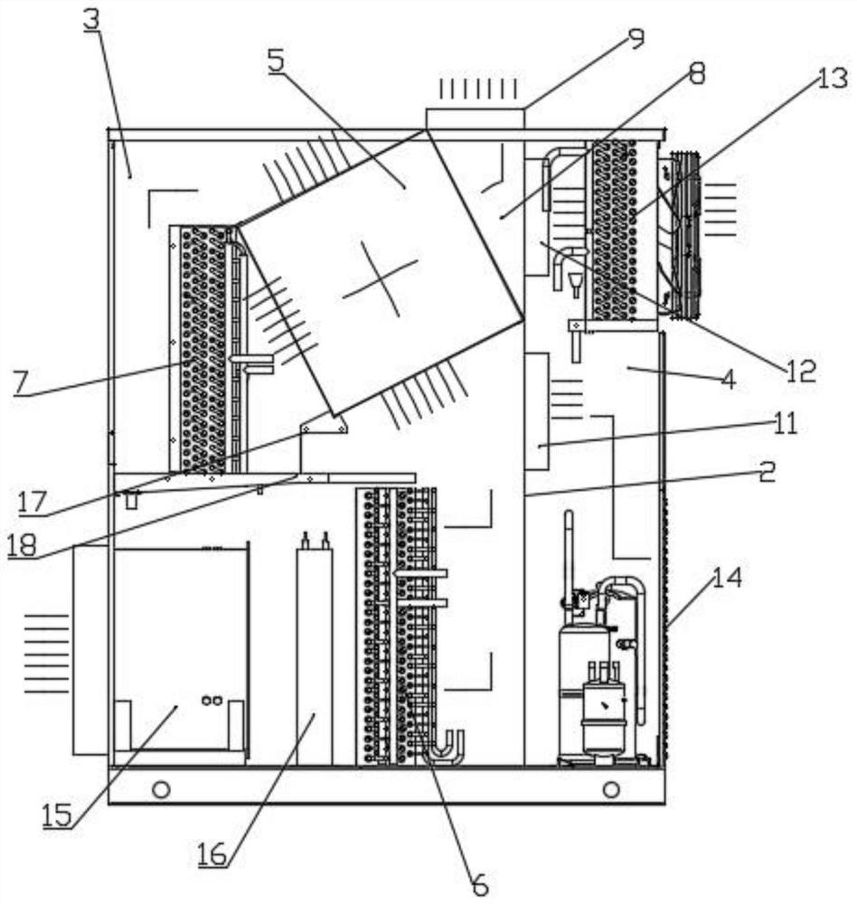 Dehumidifying and drying device for flue-cured tobacco