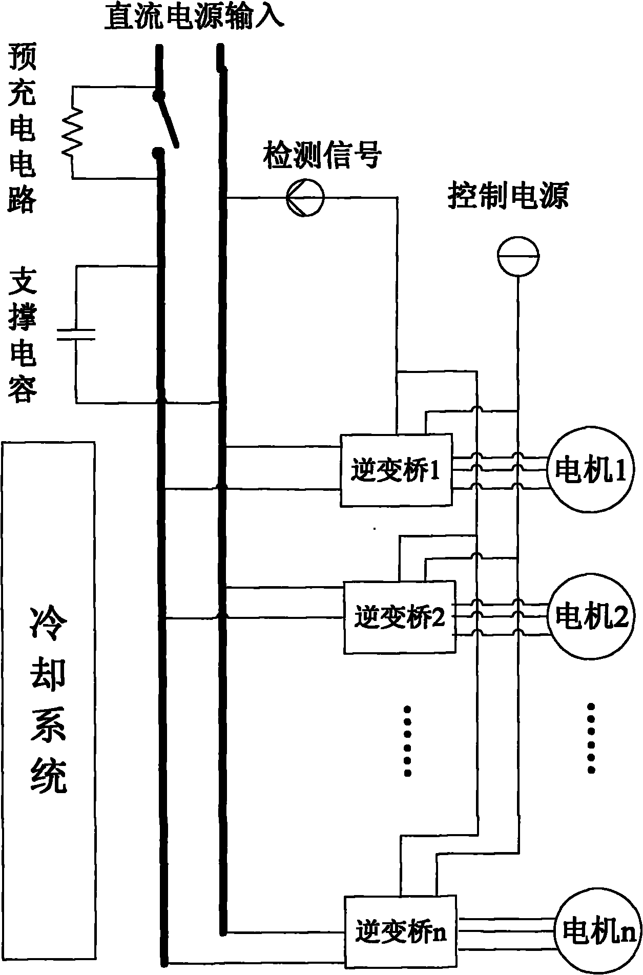 Multi-motor synchronous/asynchronous driving system of electric vehicle