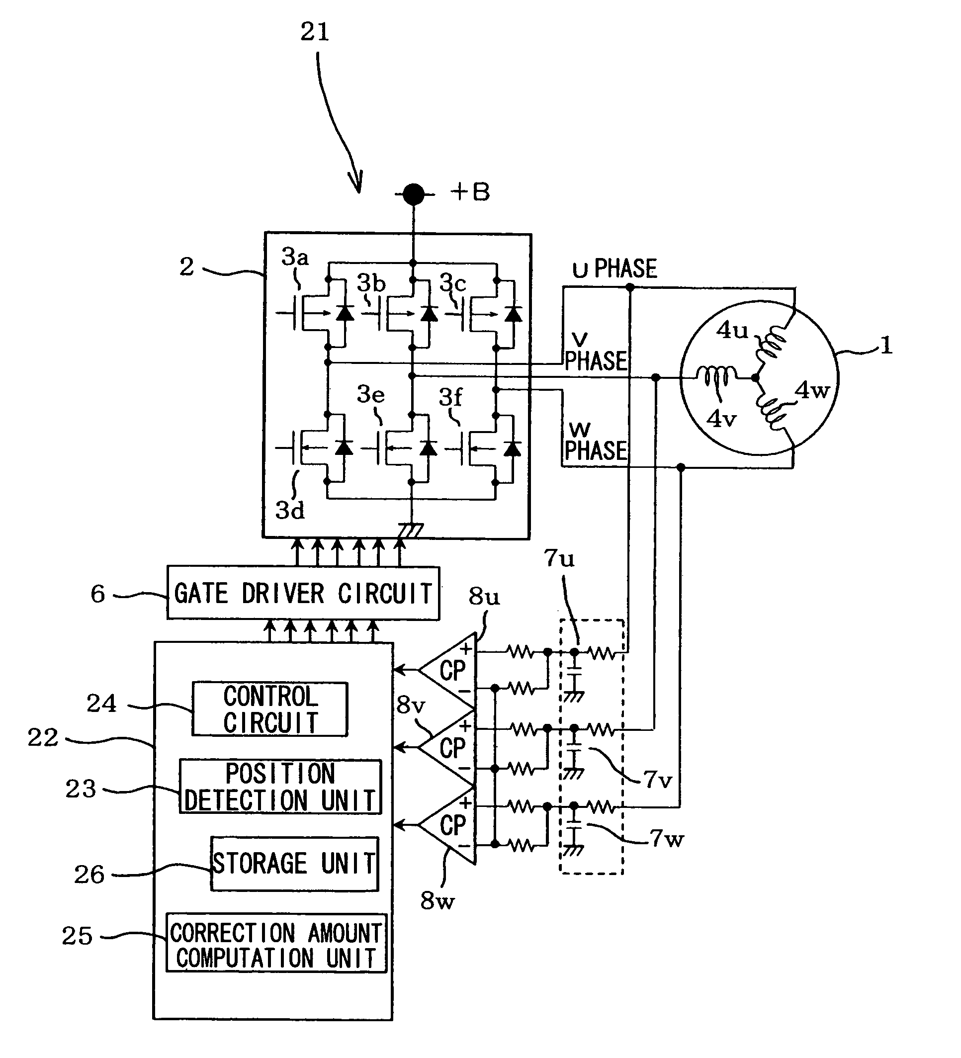 Energization timing determination circuit and determination method for energization timing of motor