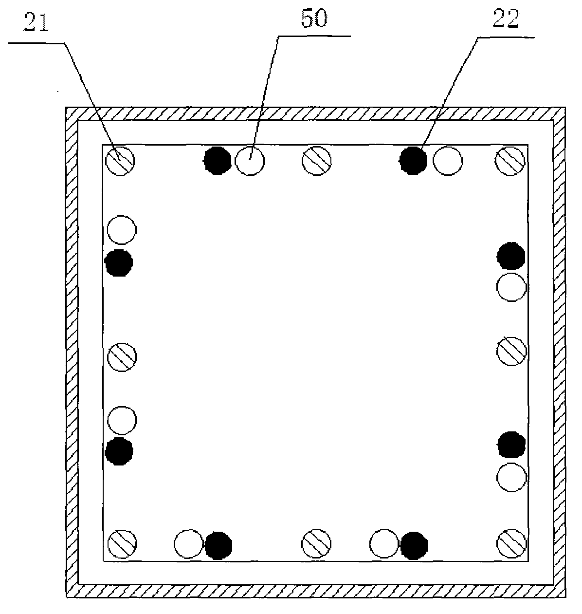 Partially-prestressed reinforced concrete solid square pile upper segment and manufacturing method thereof