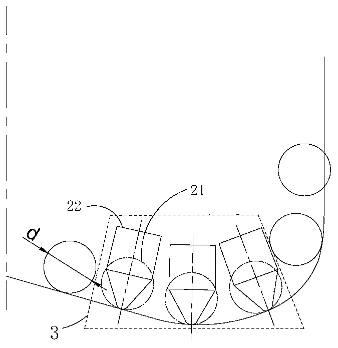 PDC (Polycrystalline Diamond Compact) drilling head with dynamic stress interference principle