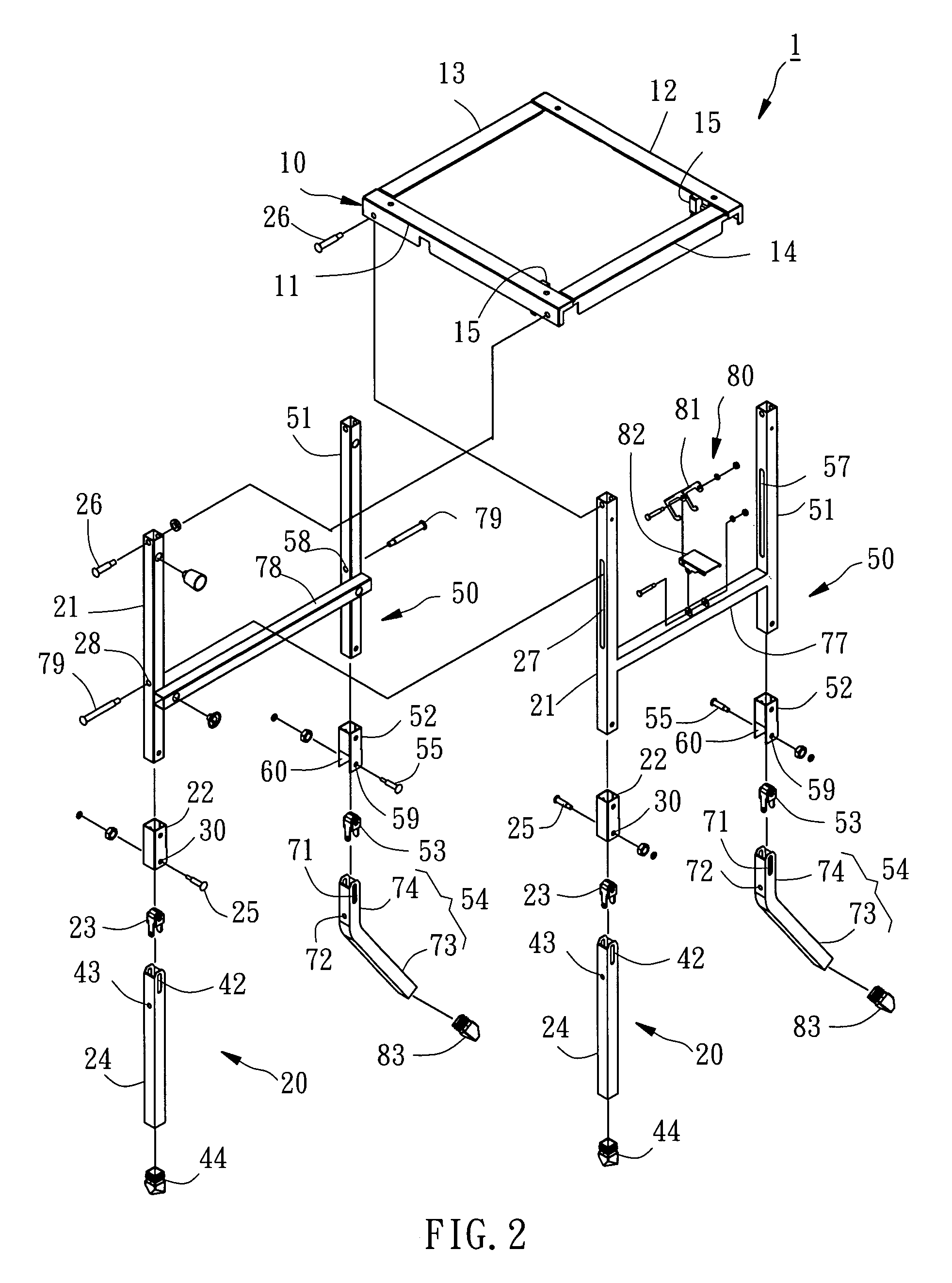 Folding collapsible stand for table saw