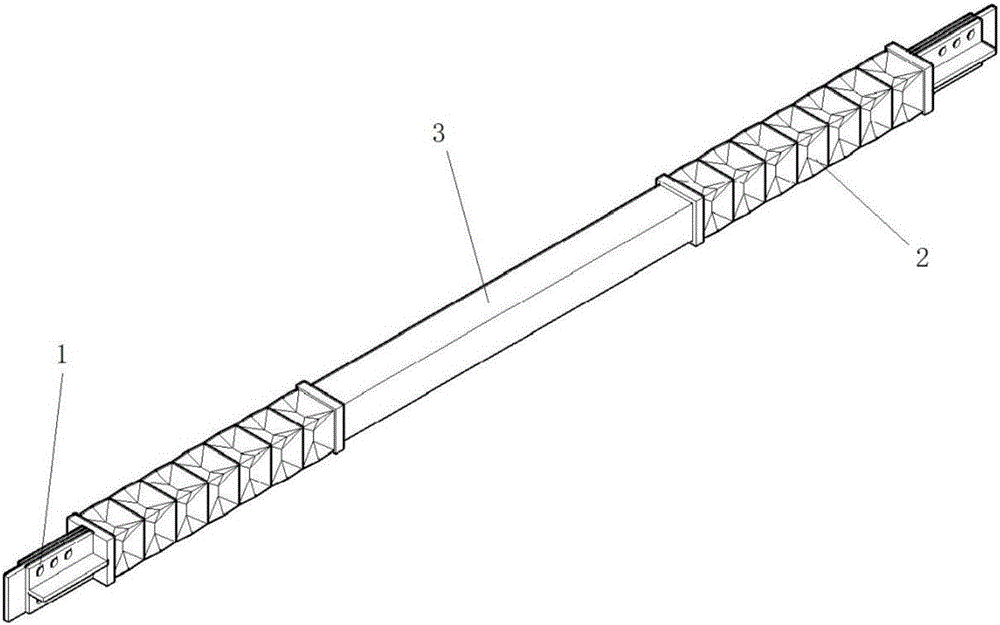 Buckling inducing support with middle sunken type inducing unit at end part thereof