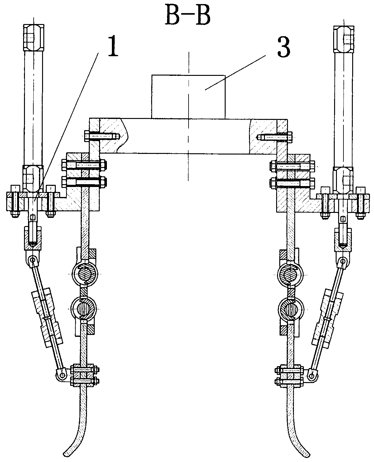 Pneumatic boost serial loose hinge flexible multi-finger claw