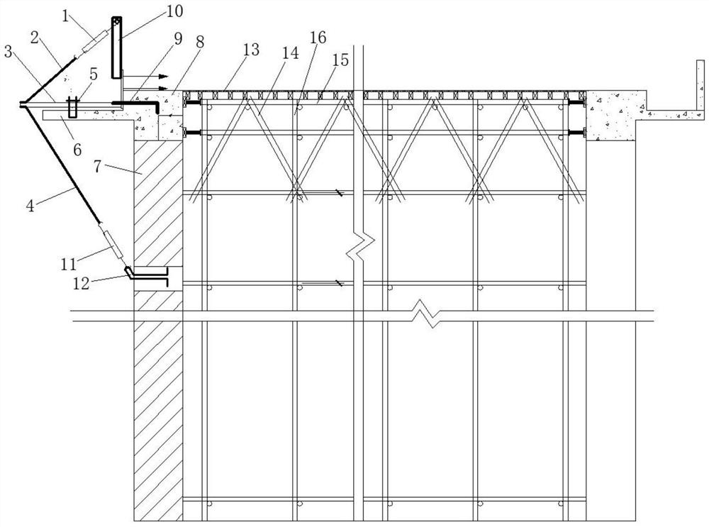 Torsional and shear strengthening method of ring beam during cast-in-situ construction of 3m prestressed arch slab