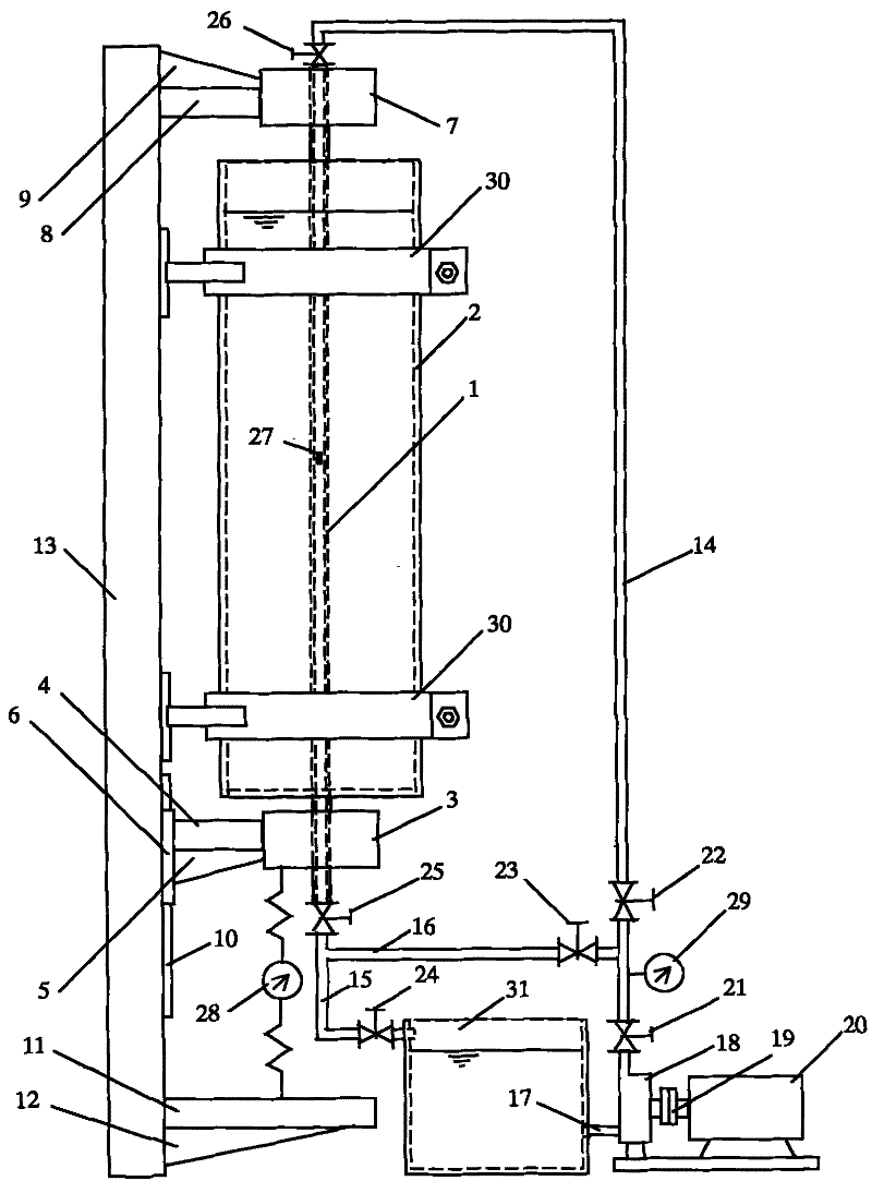 Geometric stiffness test device of deep water top tension type vertical pipe