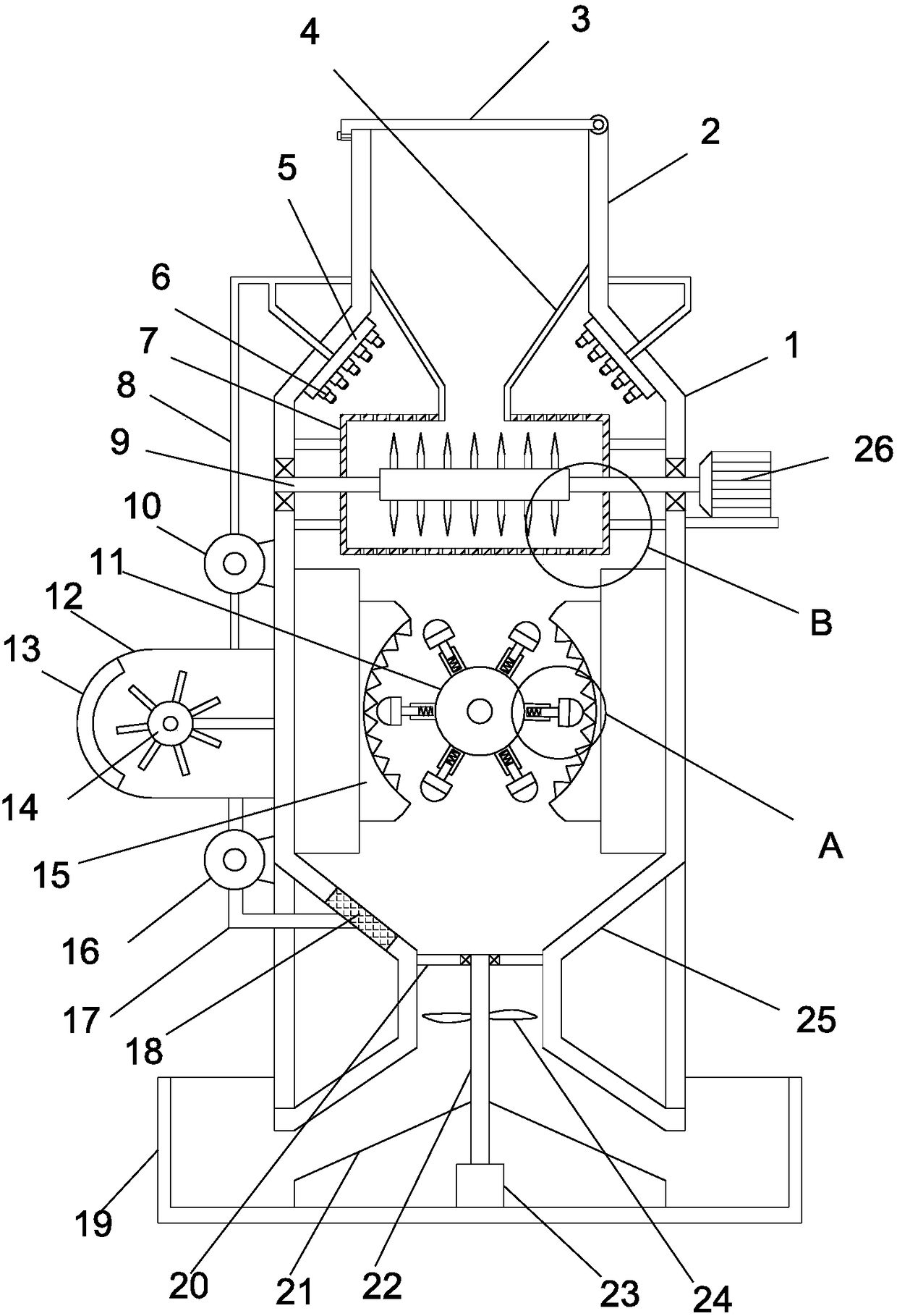 Energy-saving type grain crushing air dryer