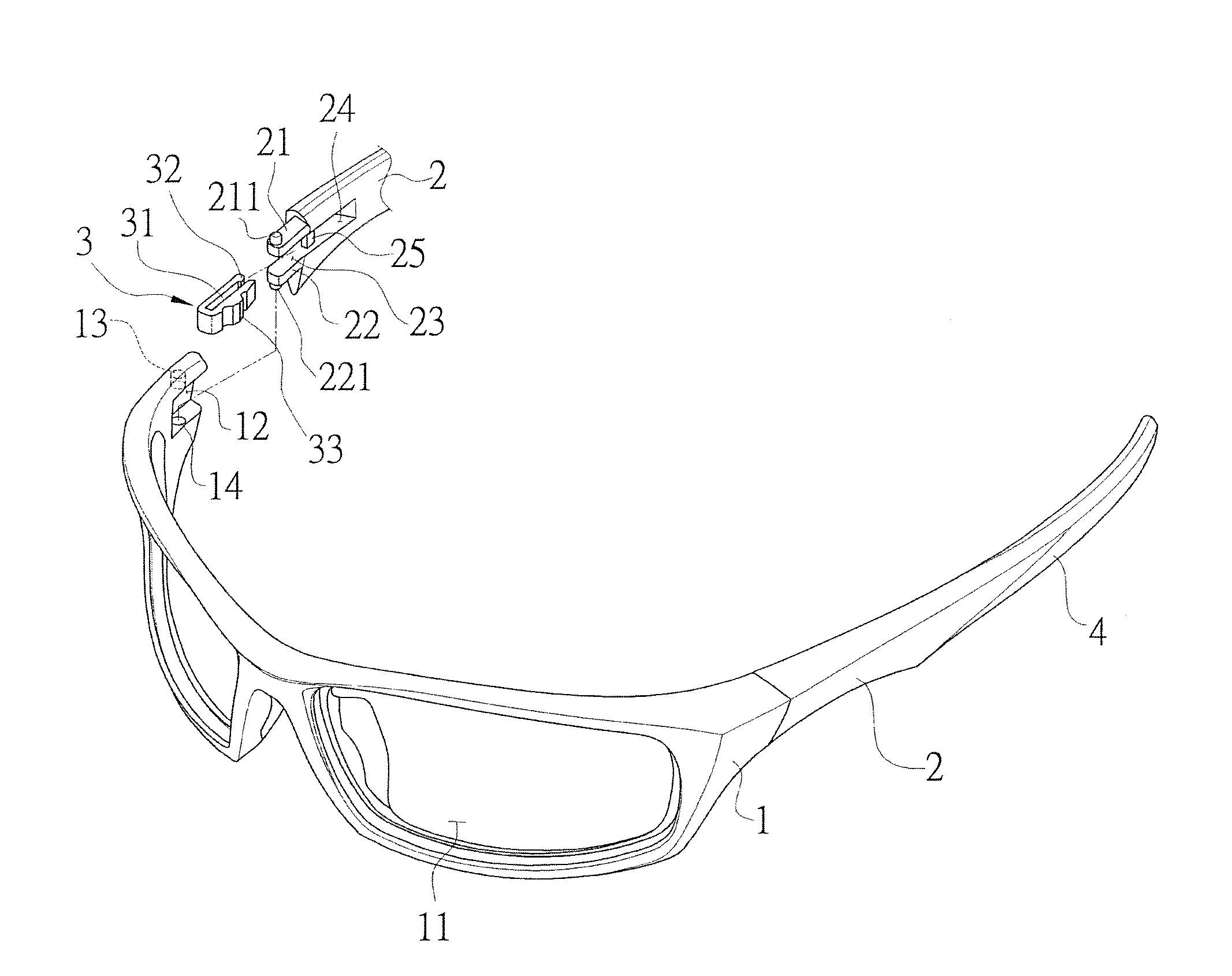 Eyeglasses assembly structure