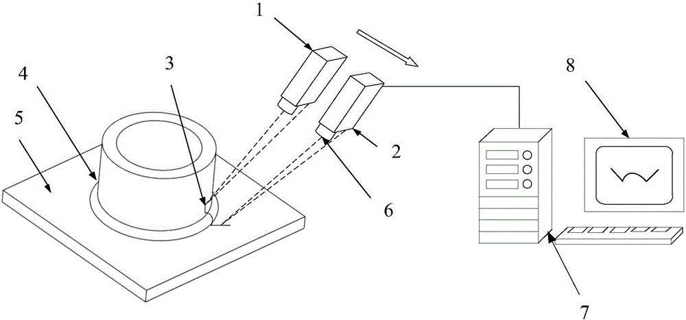 Point light source welding seam scanning detection method