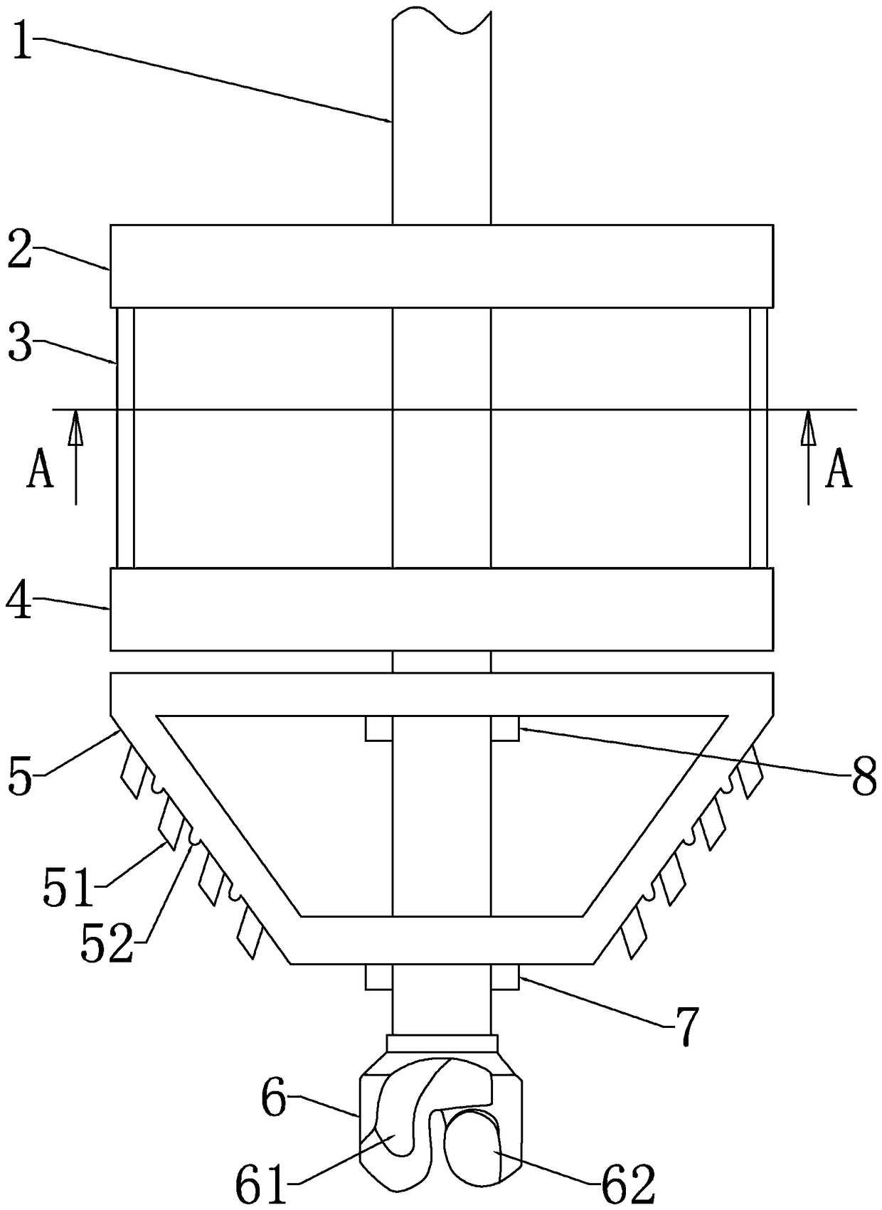 Drilling device for drilled grouting pile