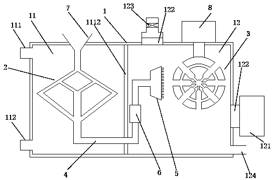 Honey cooling device based on binary tree structure