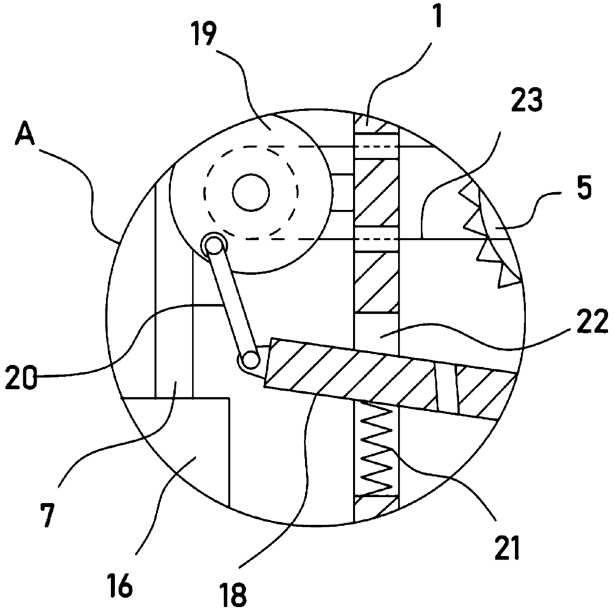 Environment-friendly dust falling type building garbage breaking device