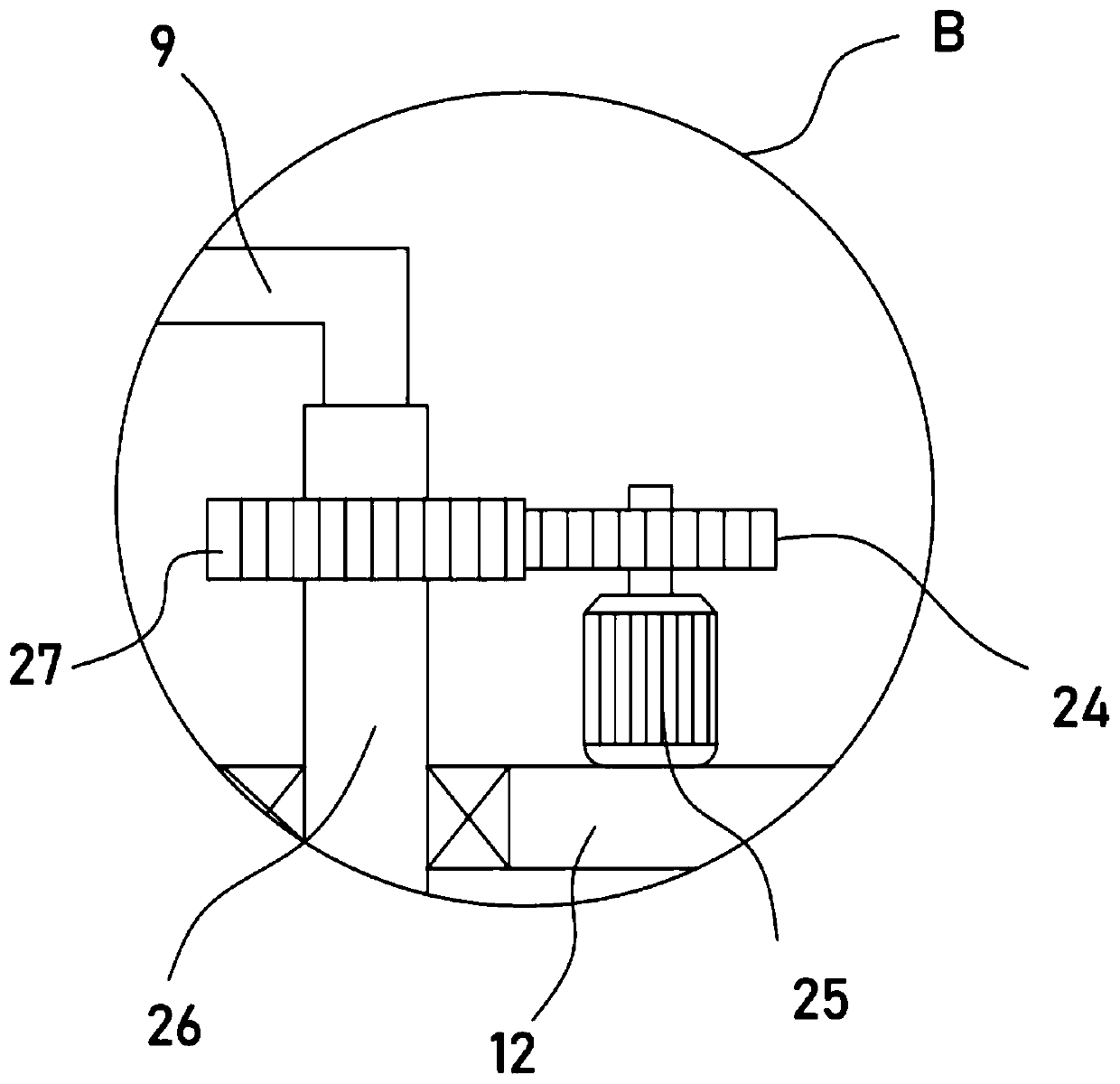 Environment-friendly dust falling type building garbage breaking device