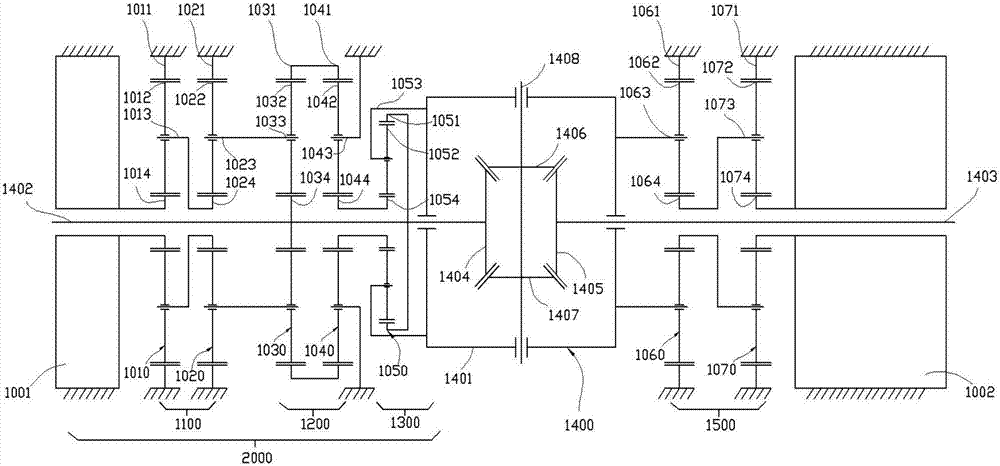 Electric differential mechanism with directed torque distribution function