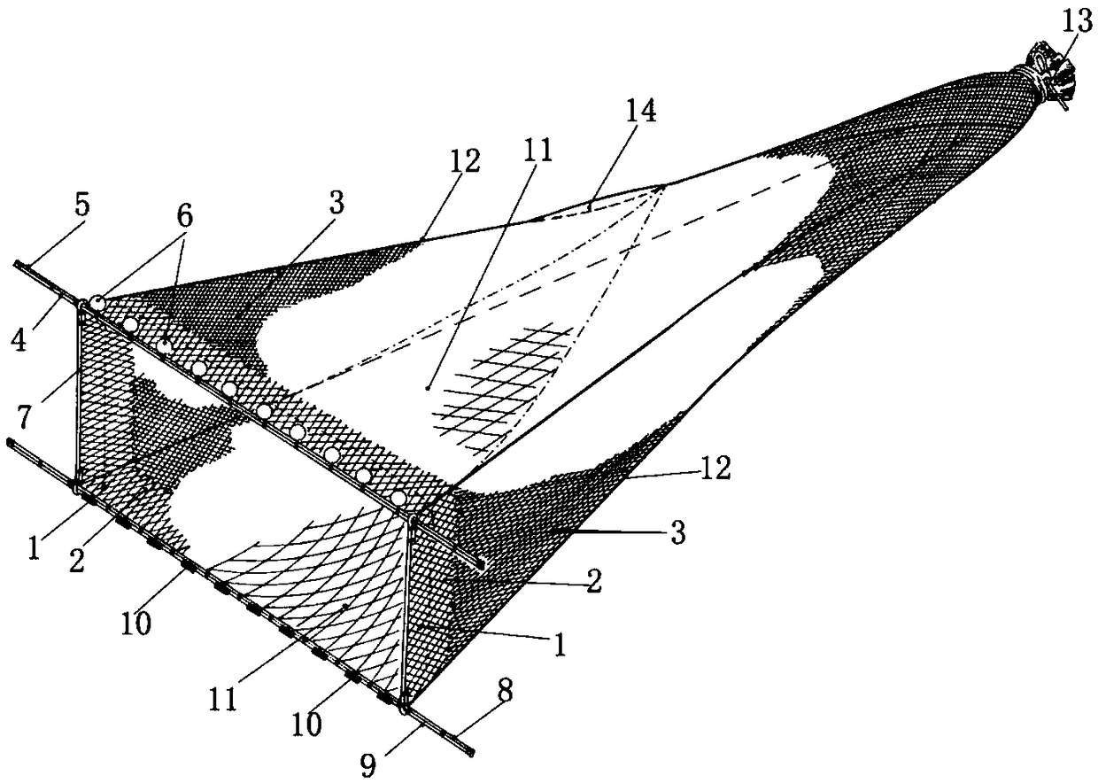 Acete chinensis trap net capable of releasing rhopilema esculentum and assembling method thereof