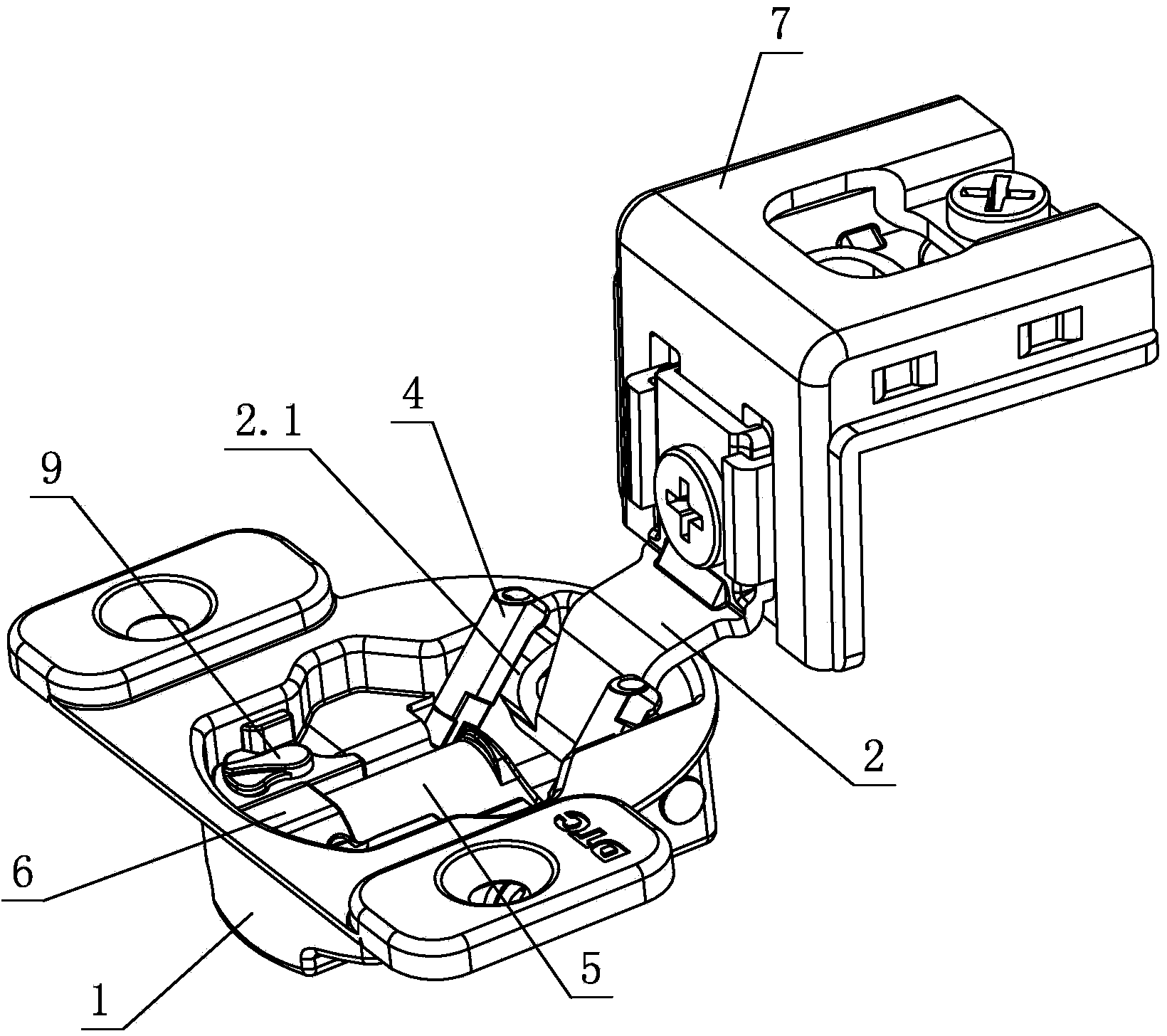 Hinge device capable of locking buffer switch position