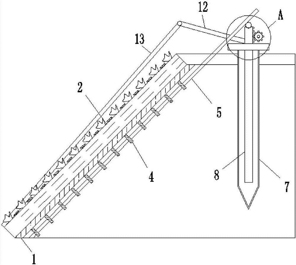 Vegetation ecological concrete pressing plate type slope protection structure and construction method