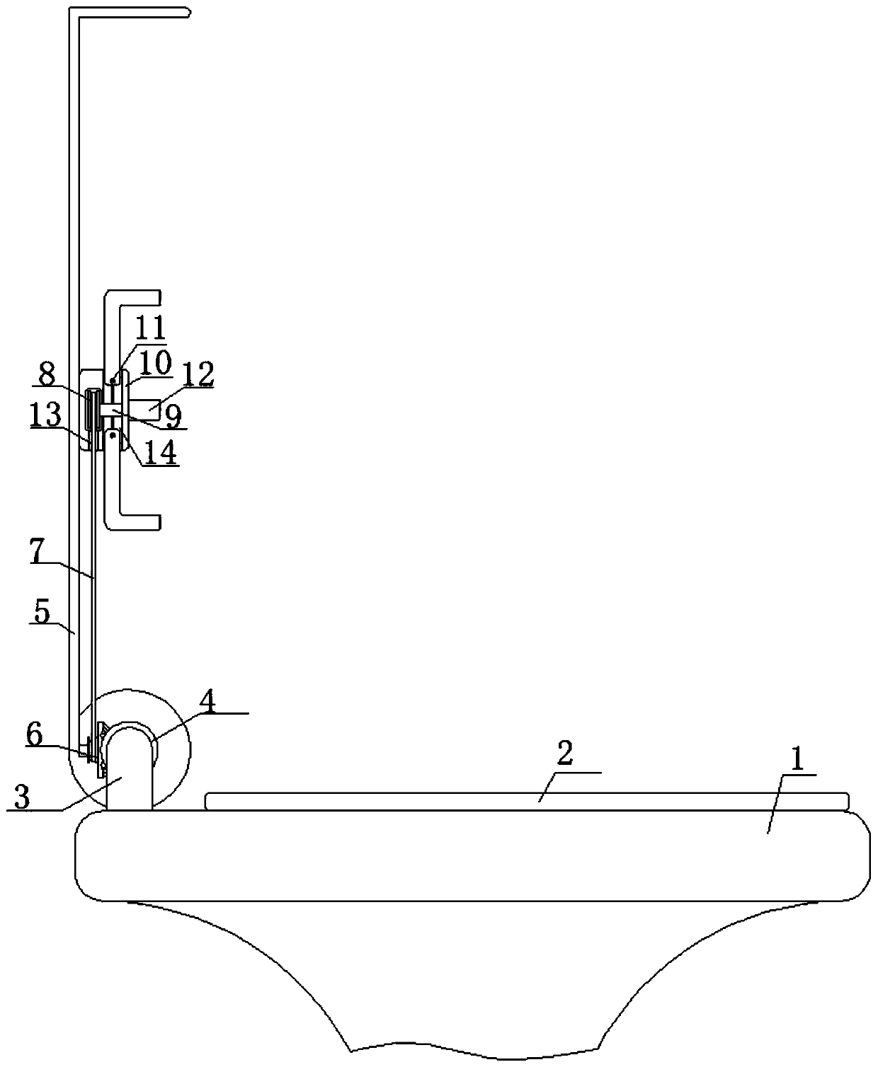 Train toilet bowl capable of cleaning an old paper pad without touching