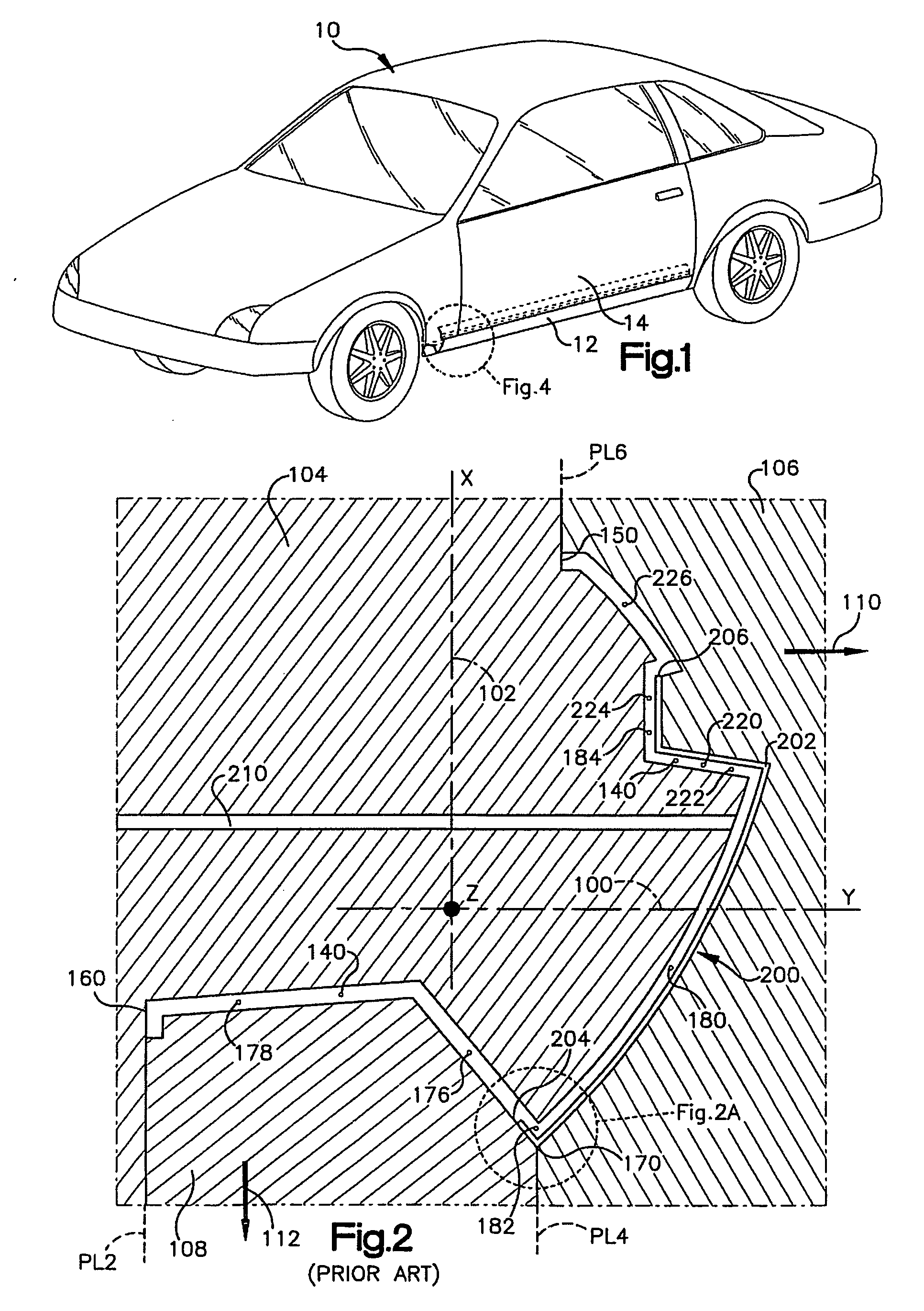 Deep "C" parts and method of molding