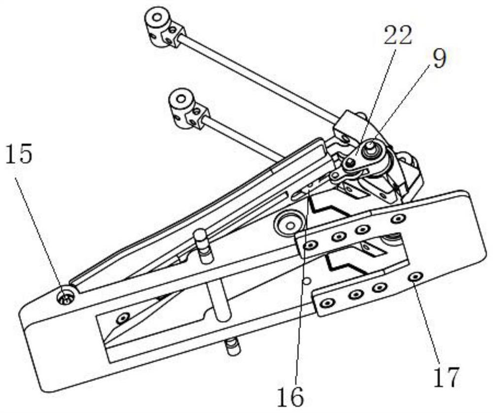 Novel drum set bass drum horizontal pedal