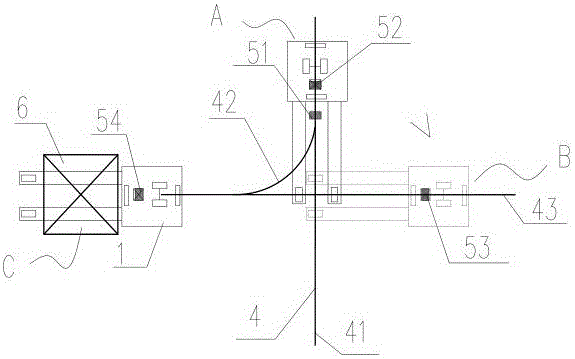 Control method of storing and taking trays for magnetic stripe guide type vehicle