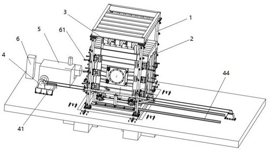 Underground engineering three-way loading test device with displacement feedback and loading test method