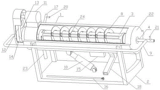 Dry discharging device for tailings of circular pipe through multiple force fields and use method