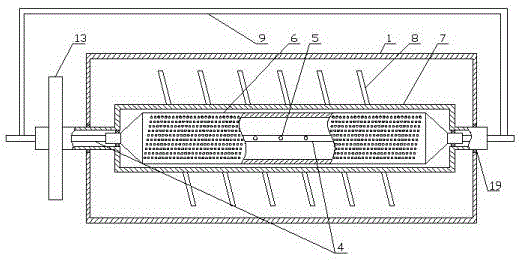 Dry discharging device for tailings of circular pipe through multiple force fields and use method