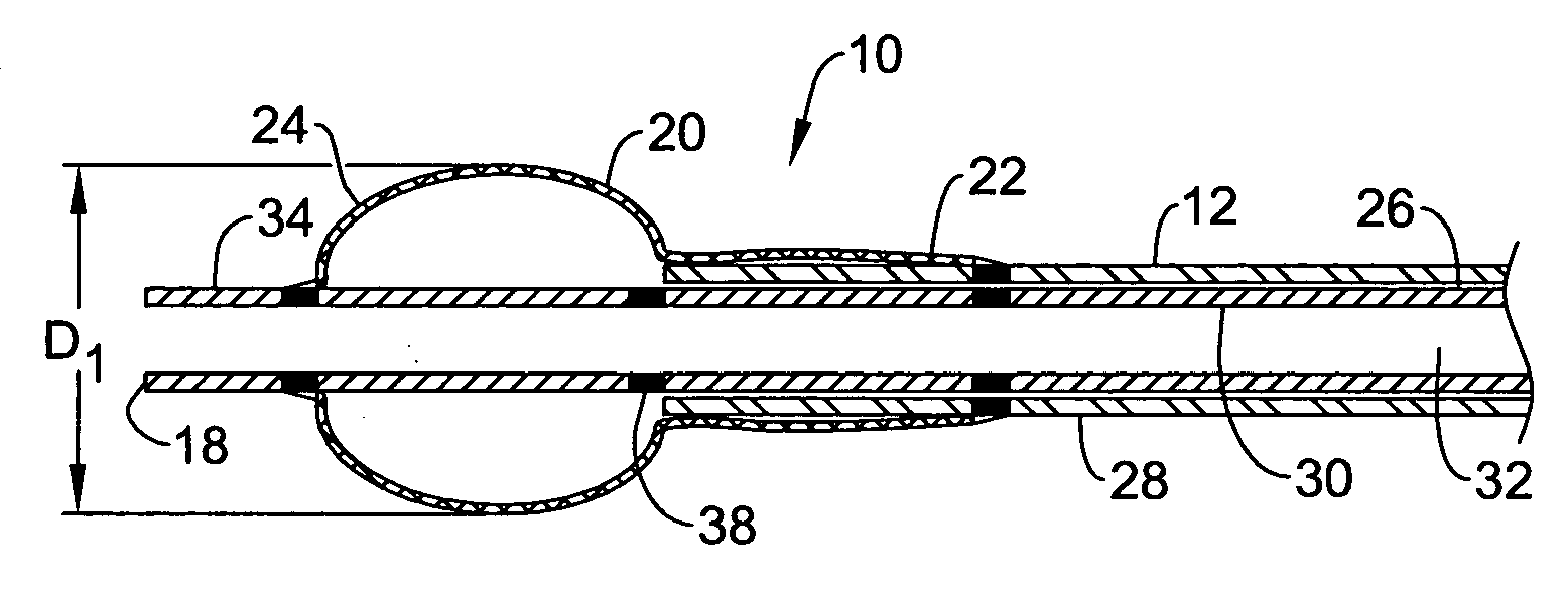 Occlusion balloon catheter with longitudinally expandable balloon