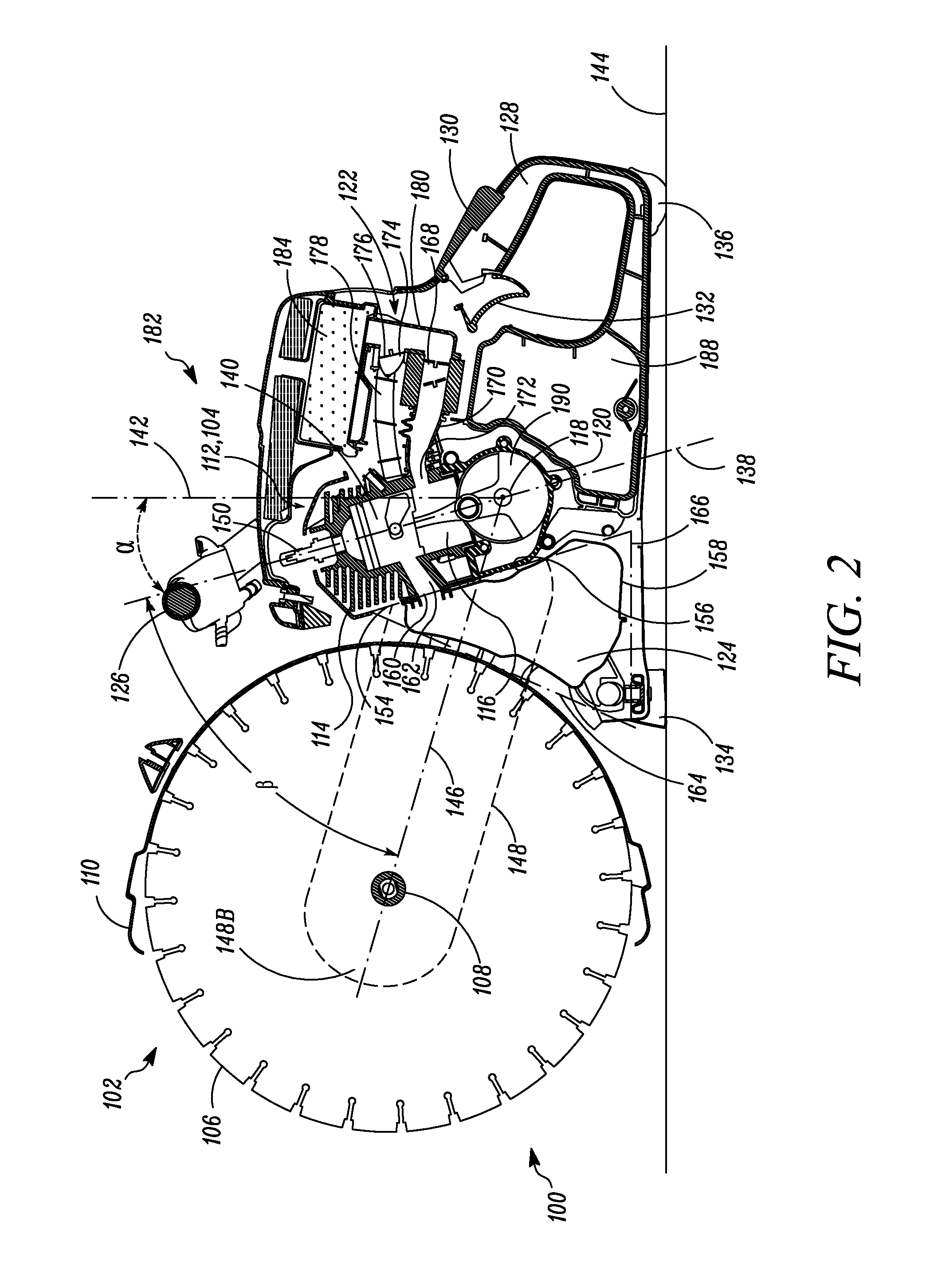 Balancing arrangement for minimizing bending stress in a power cutter arm