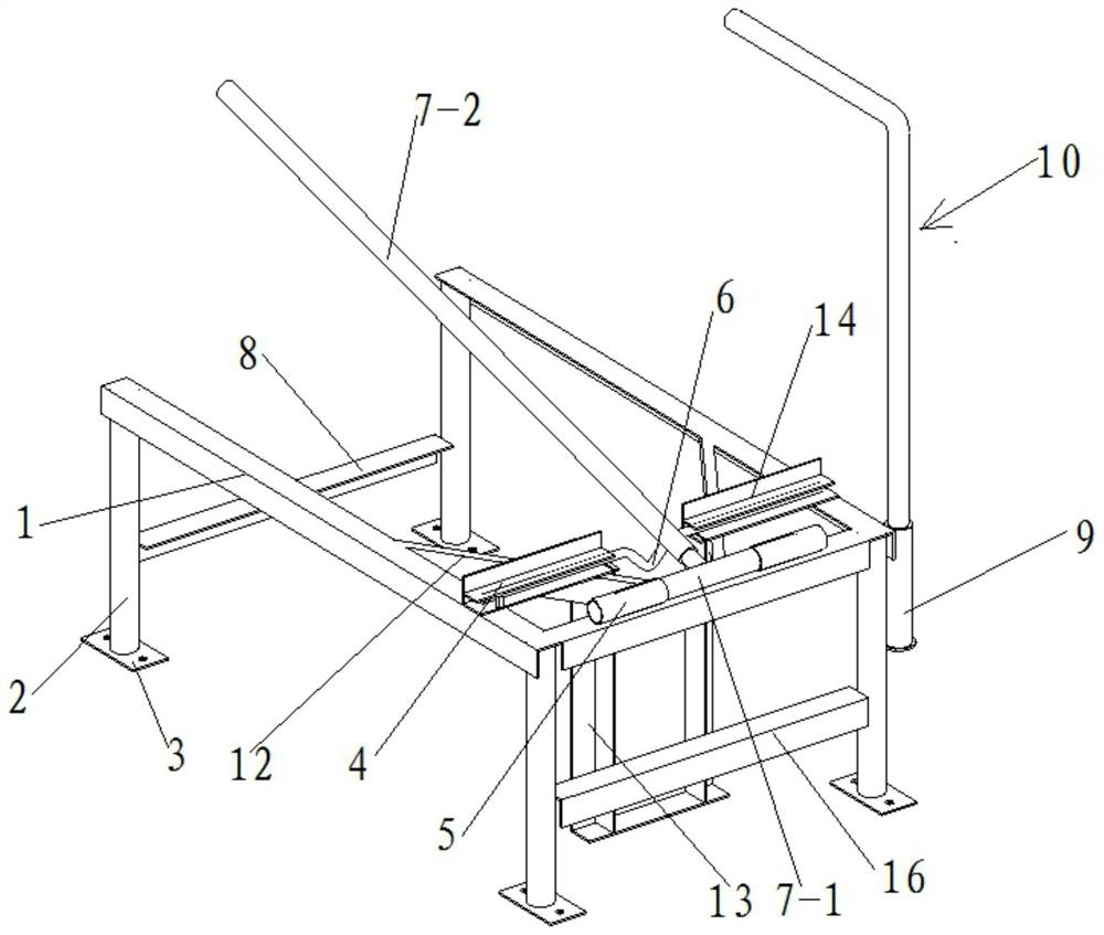 Grounding bridging round steel machining device and method