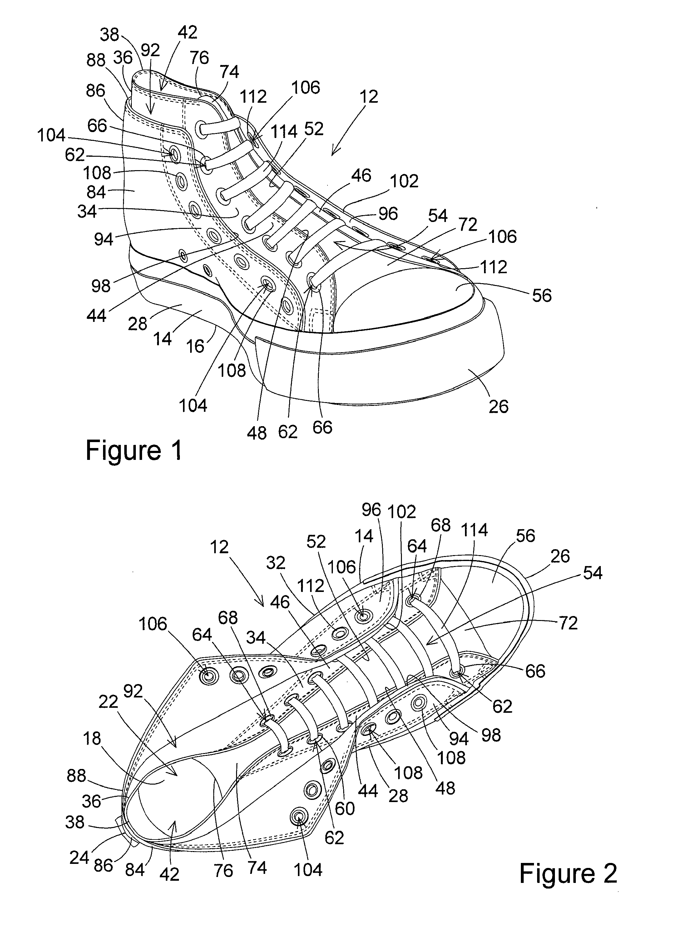 Shoe Construction With Double Upper