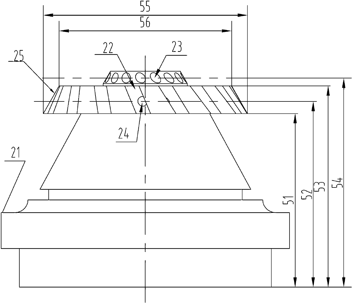 Unit nozzle for organizing combustion of large flow medium and low calorific value fuel