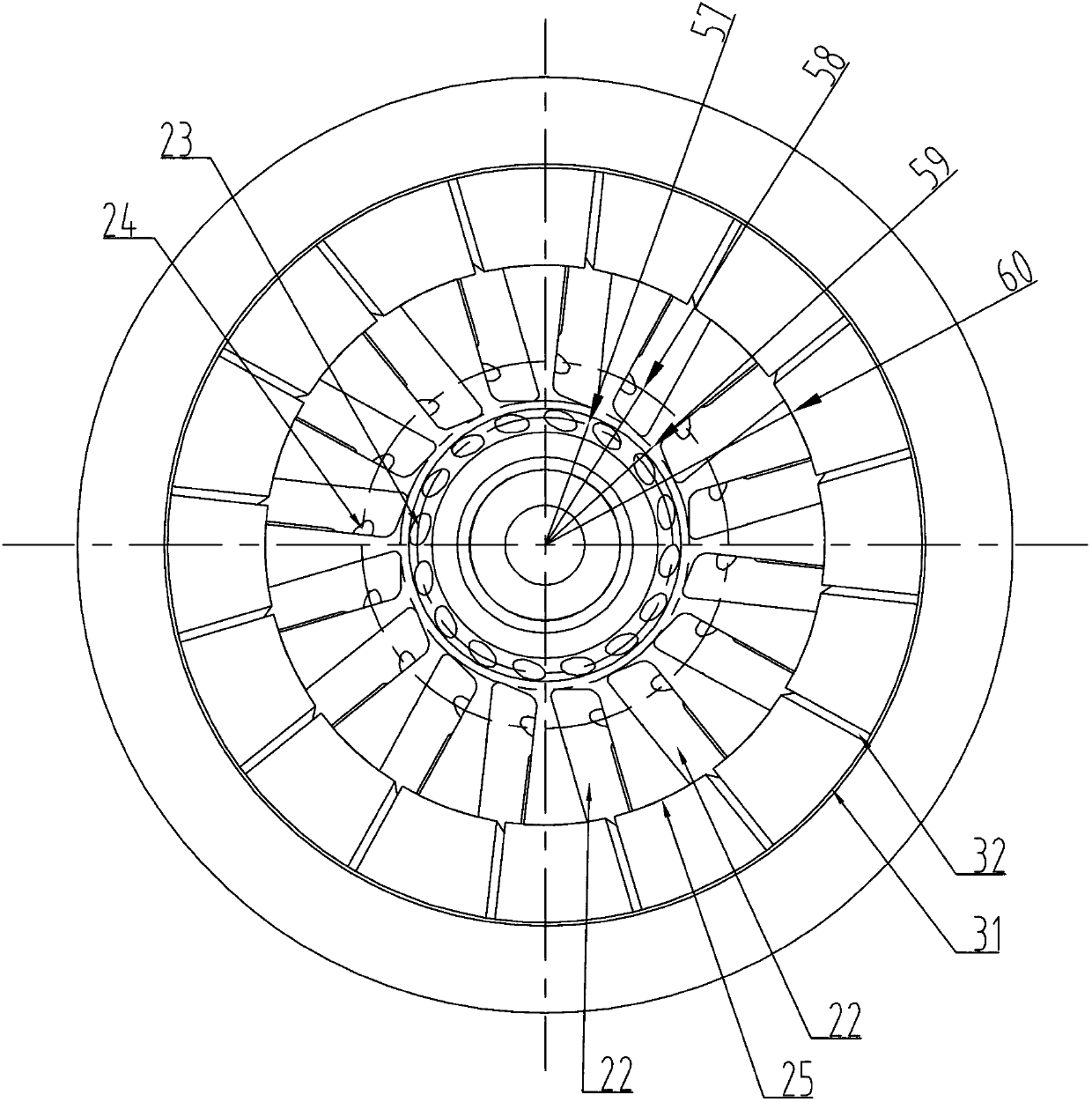 Unit nozzle for organizing combustion of large flow medium and low calorific value fuel