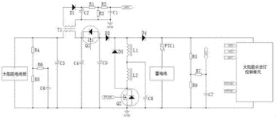 Charging circuit of solar beneficial protection lamp and charging method thereof