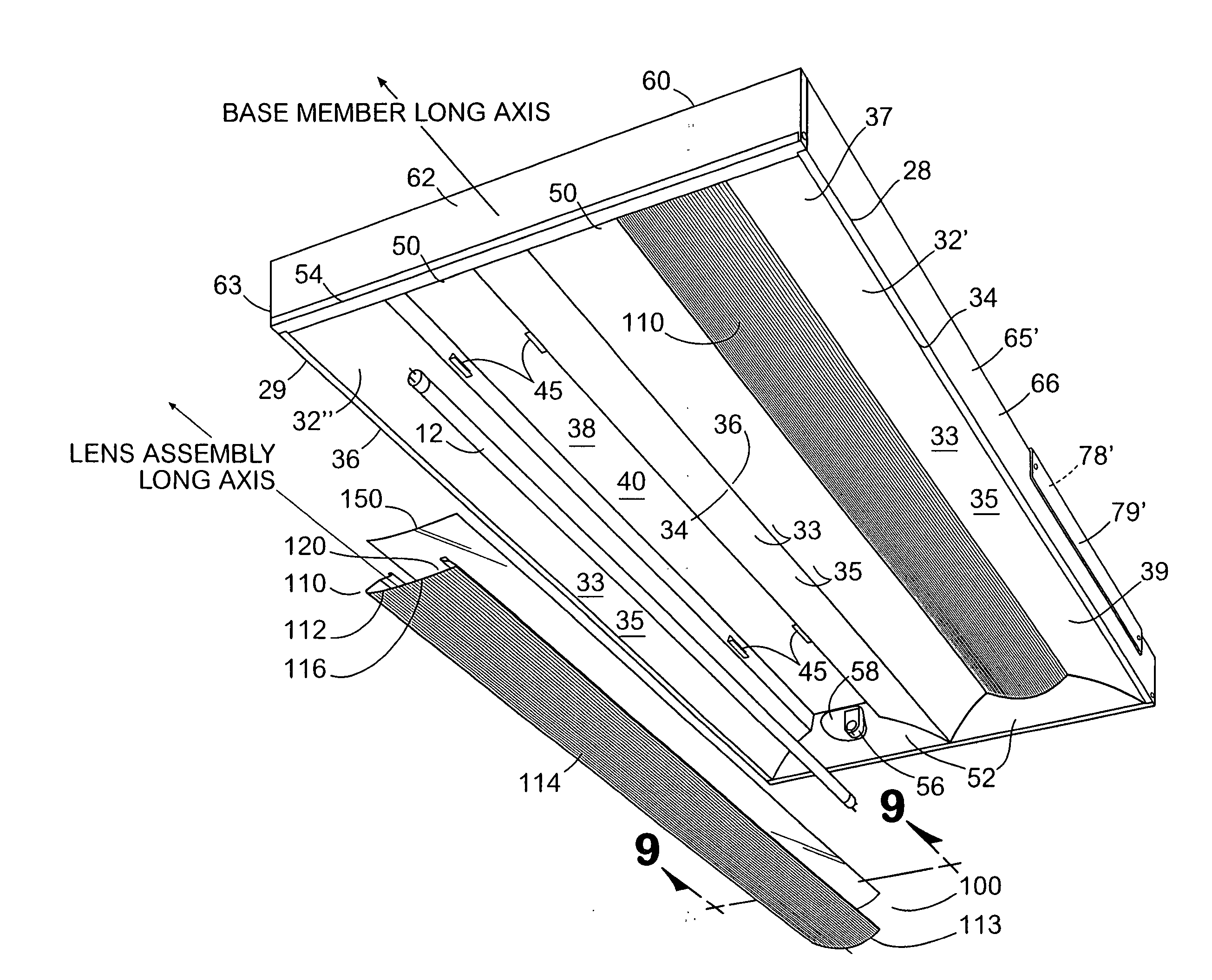 Light fixture and lens assembly for same