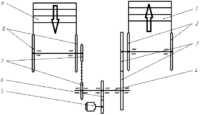 Escalator transmission mode and device by utilizing gravitational potential energy of human body