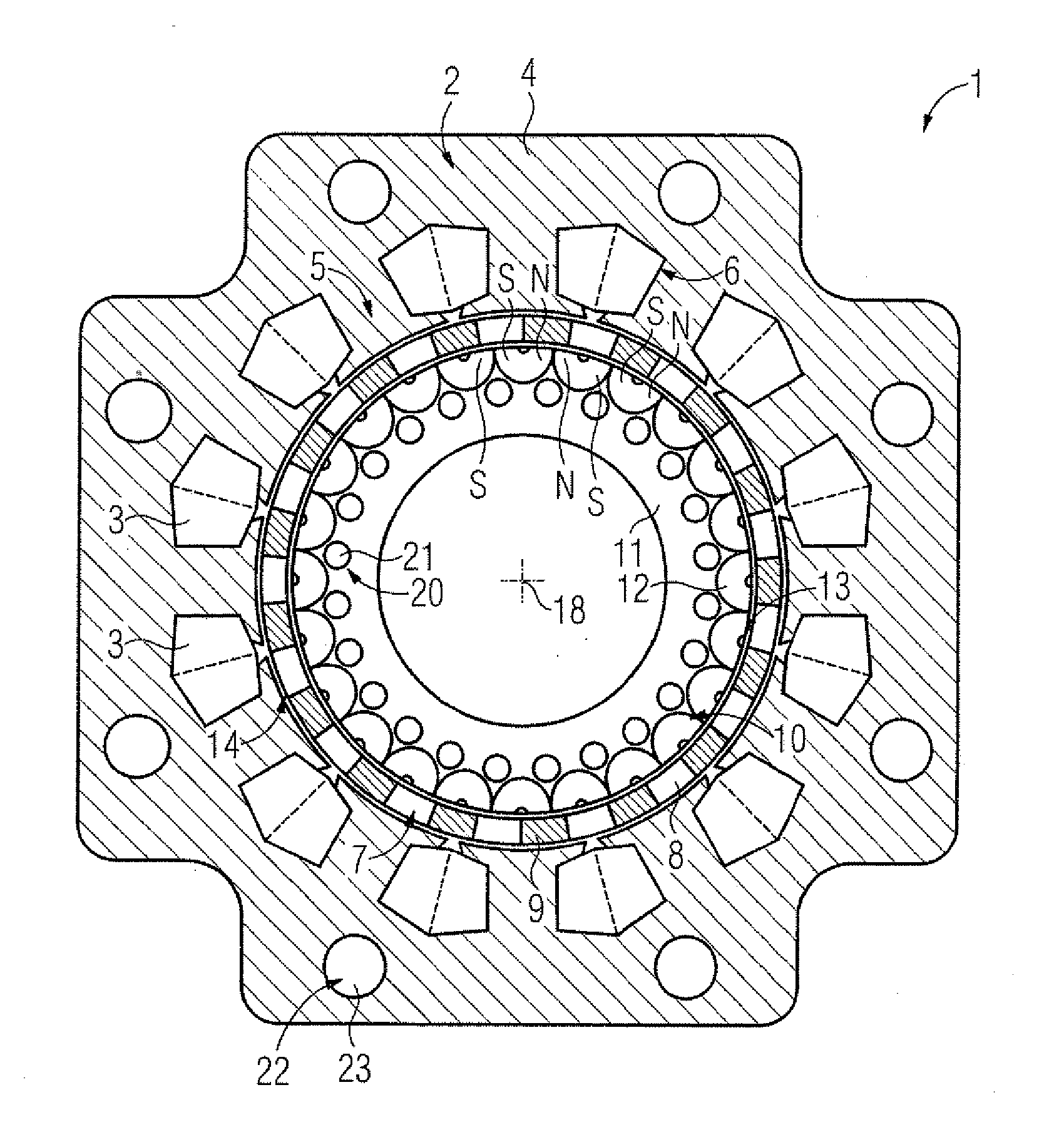 Electric rotating machine with laterally magnetized magnets