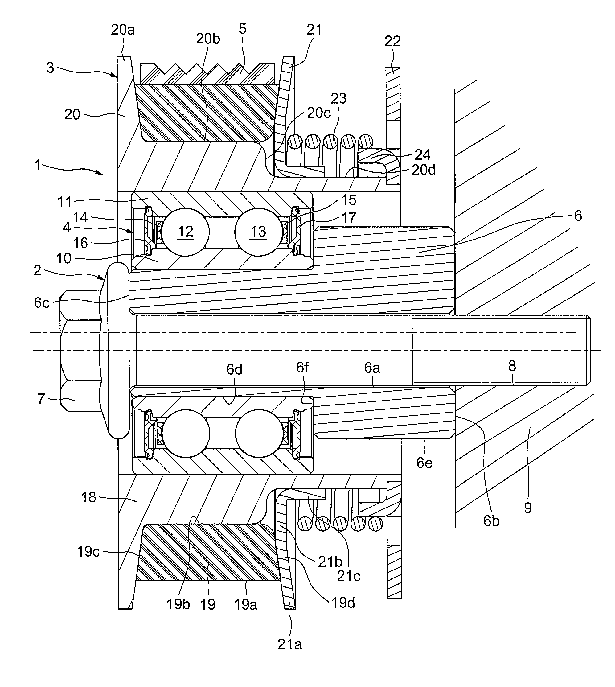 Tensioning roller device