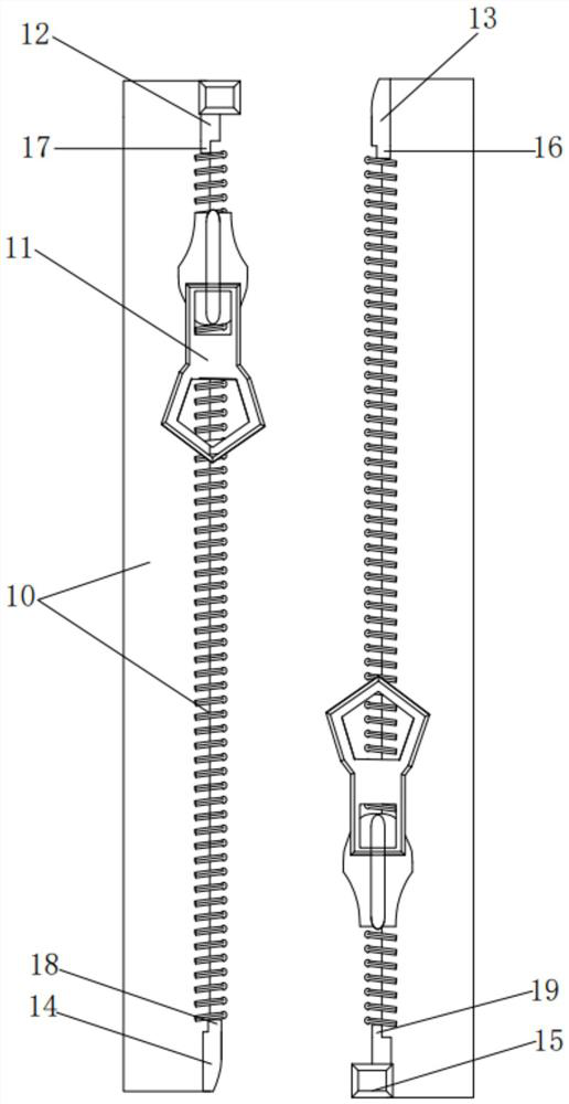 Double-head zipper and draw-bar box