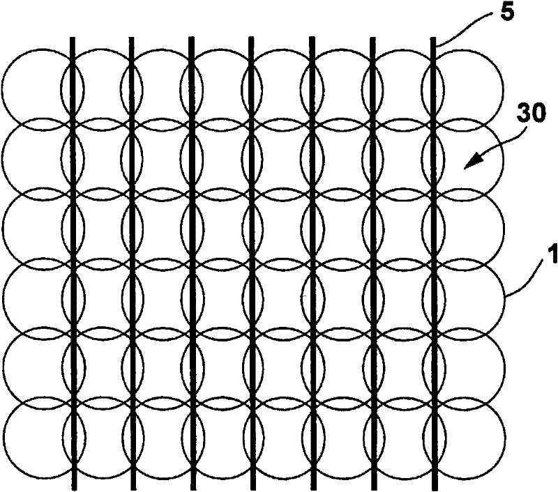 Material web for the production of a bellows of a transitional section, particularly between two articulated vehicle parts