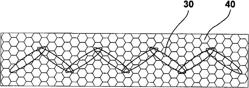 Material web for the production of a bellows of a transitional section, particularly between two articulated vehicle parts