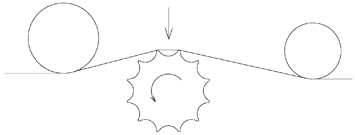 Fiber spreading device for woven carbon fiber one-way cloth