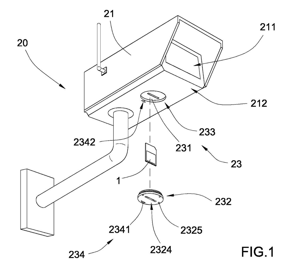 Digital memory card window arrangement for IP camera