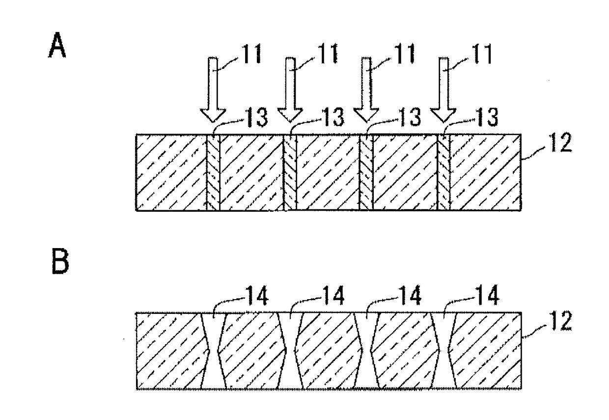 Glass for laser processing and method for producing perforated glass using same