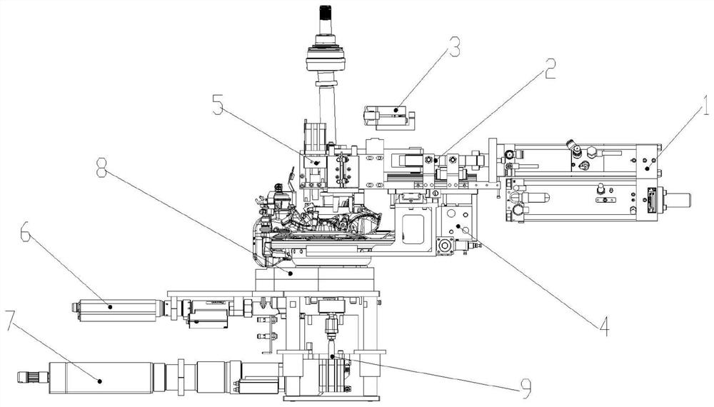 A half-shaft tooth-to-tooth detection and tightening central screw device