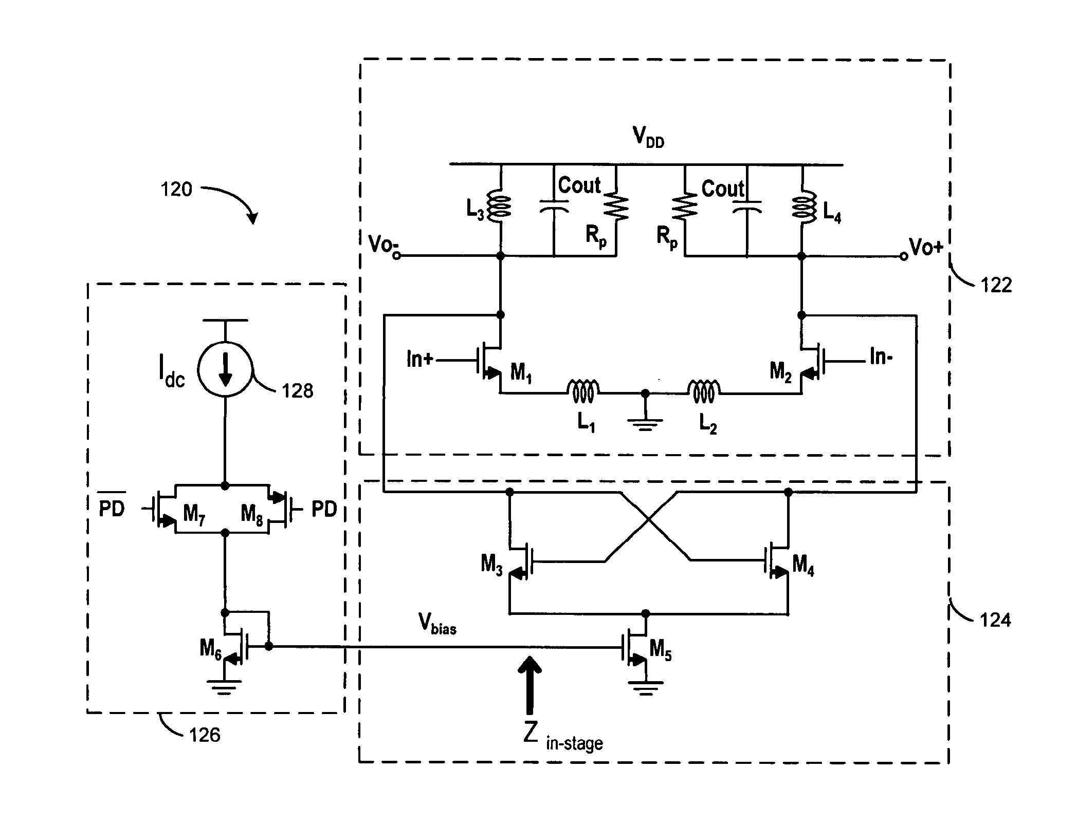 Gain boosting for tuned differential LC circuits