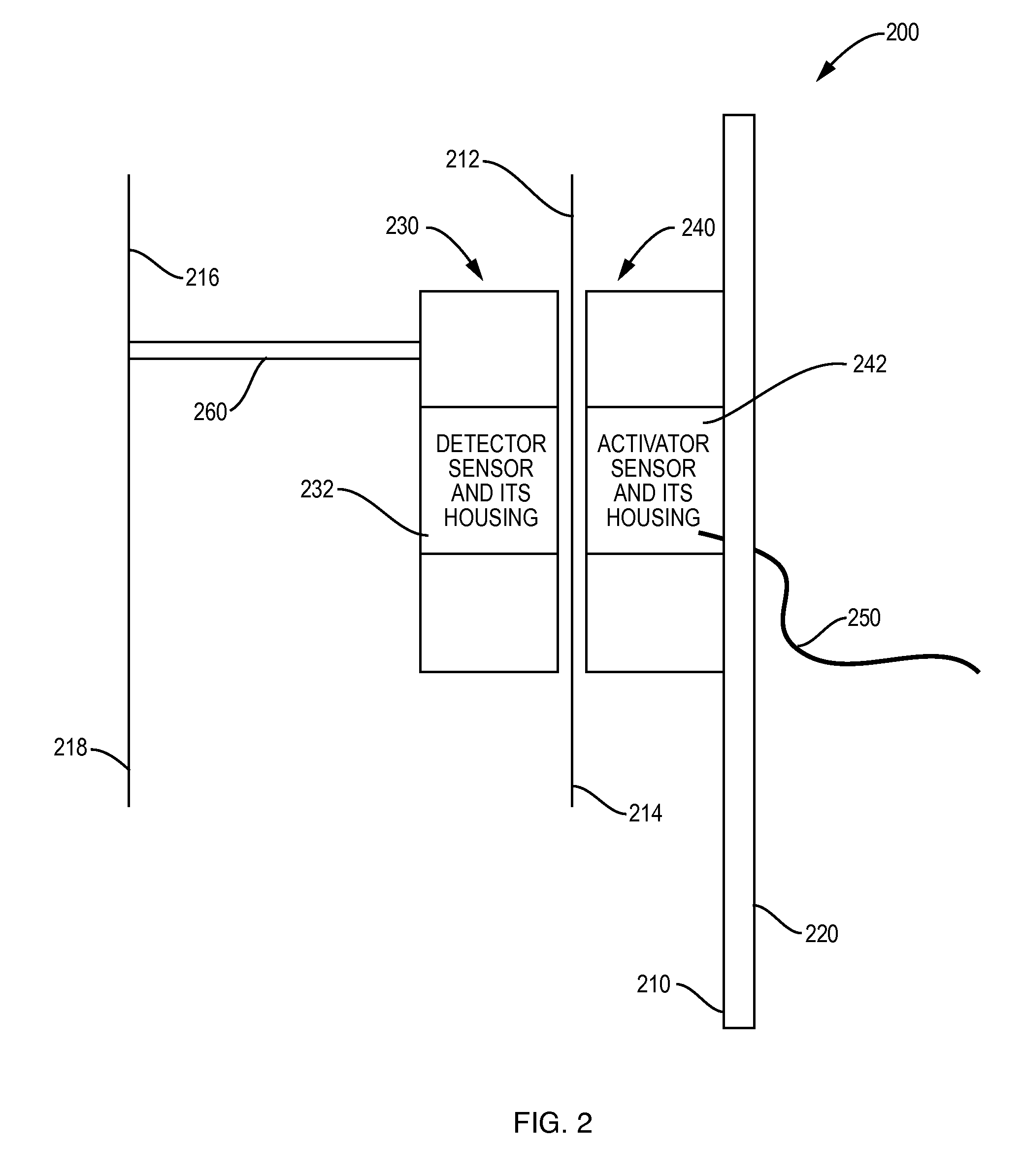 Split sensor and housing assembly for flexible wall