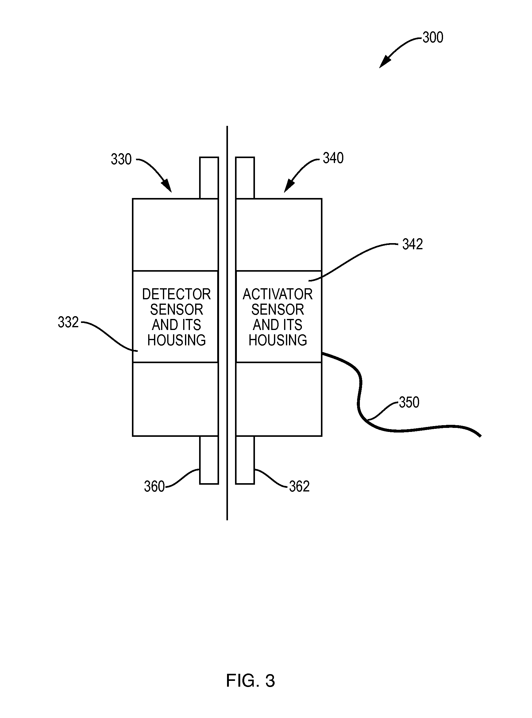 Split sensor and housing assembly for flexible wall