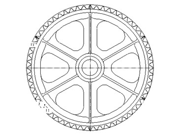 Cast steel material for chain wheel of marine diesel engine and casting method of chain wheel